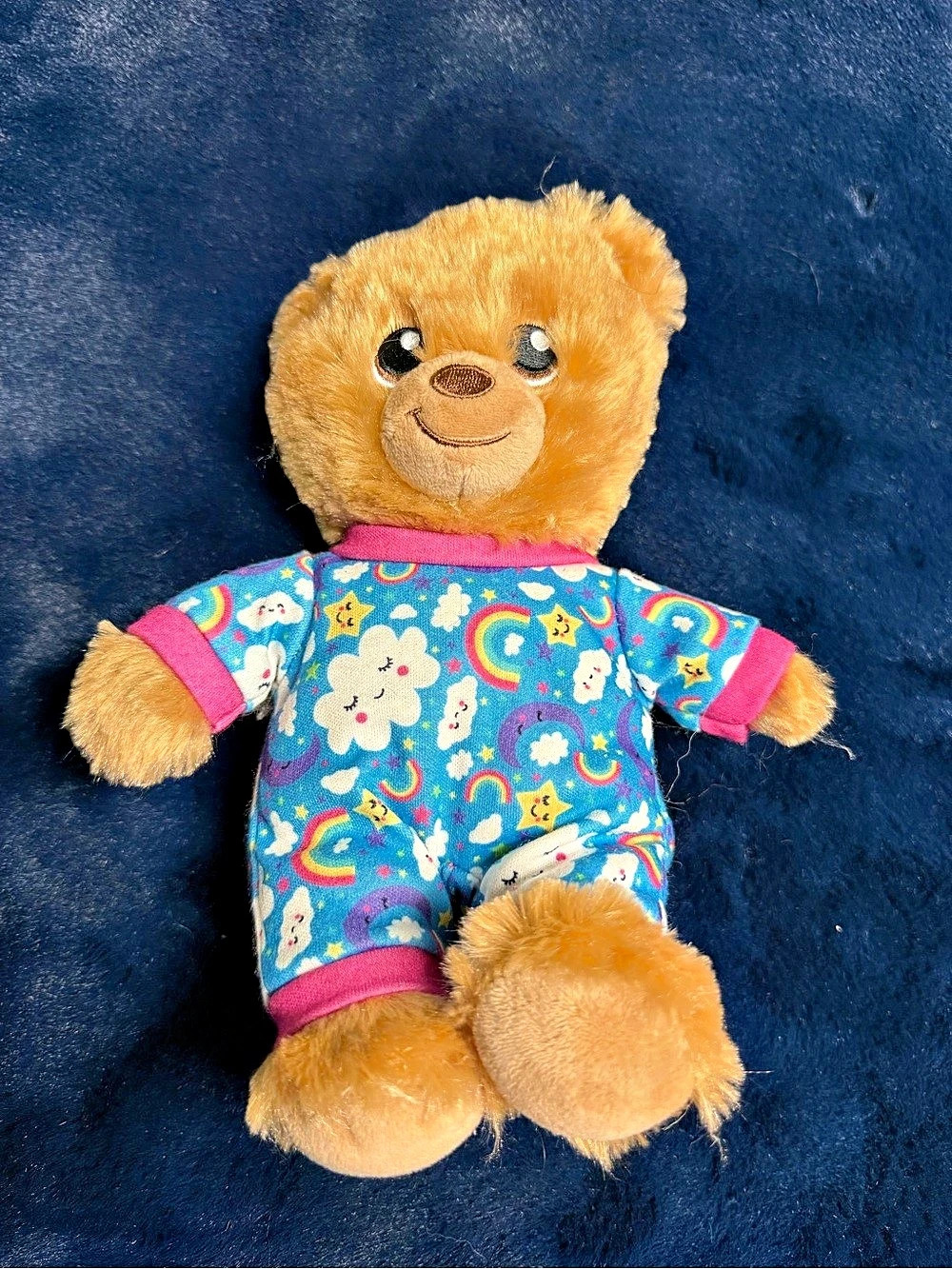 Rainbow Outfit Bear Plush Toy in Blue